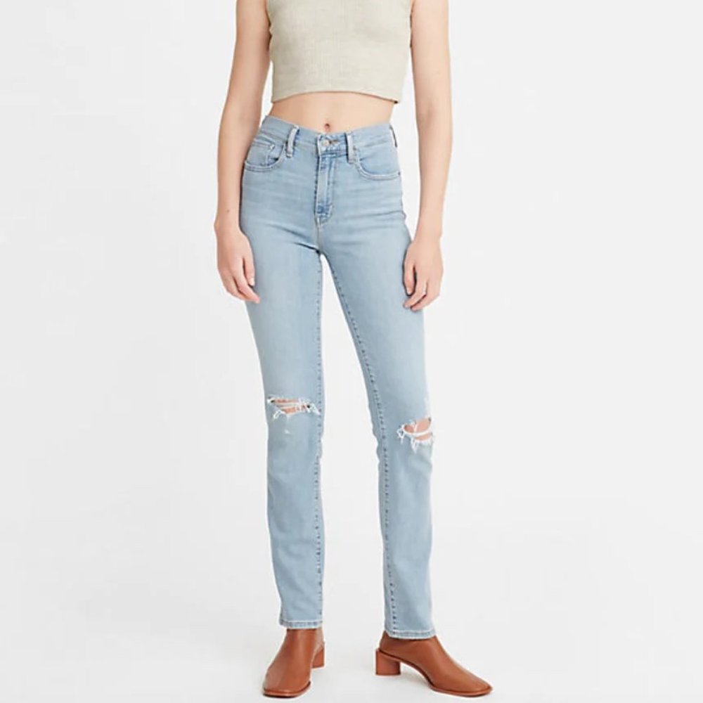 Levi's Premium 724 High Rise Straight Jeans Mind My Business Size 29x32